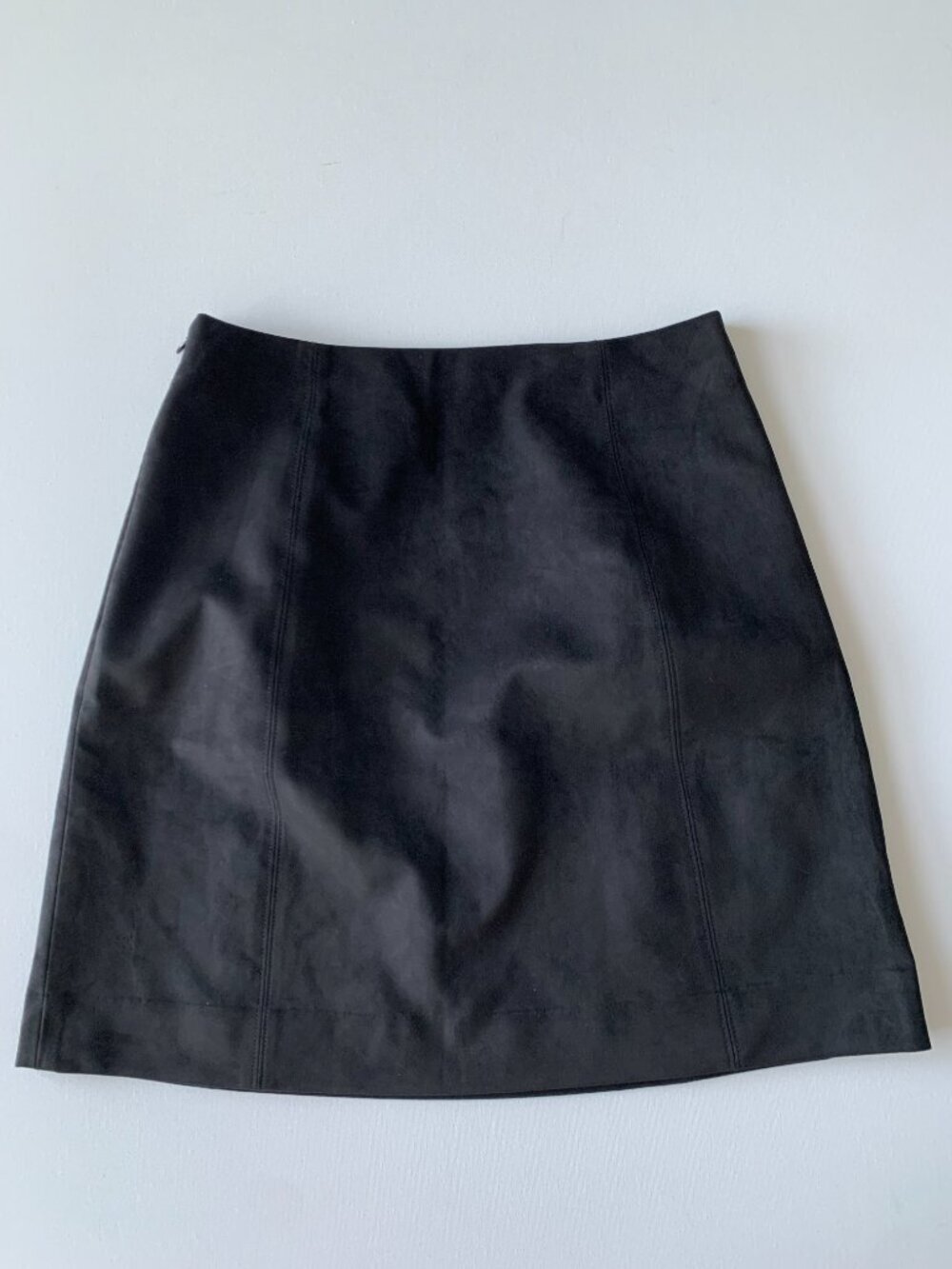 Babaton Skirt A-line Size 10 Black Faux Suede - Picture 3 of 8